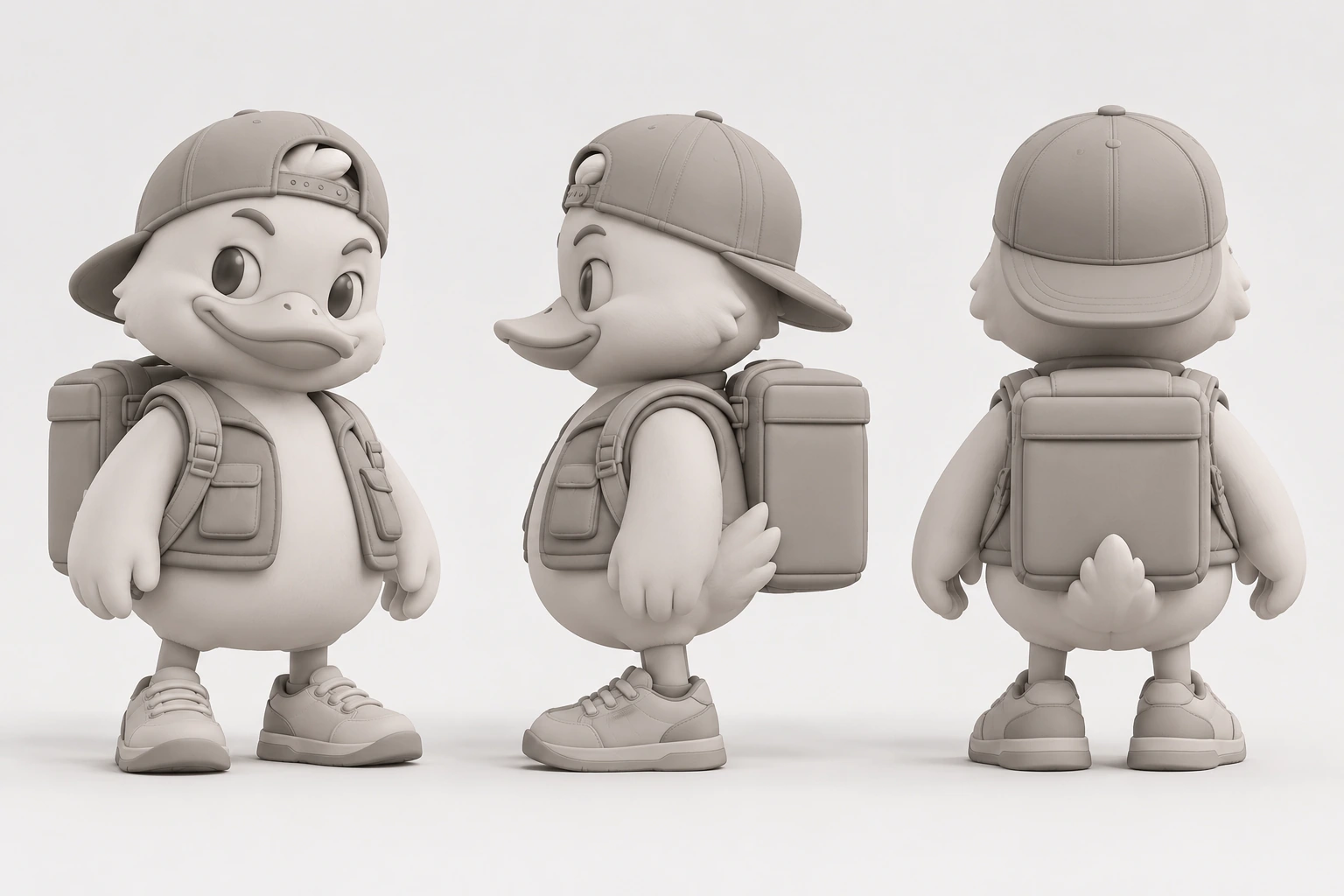 Duck Delivery · Tek renk render görünümü