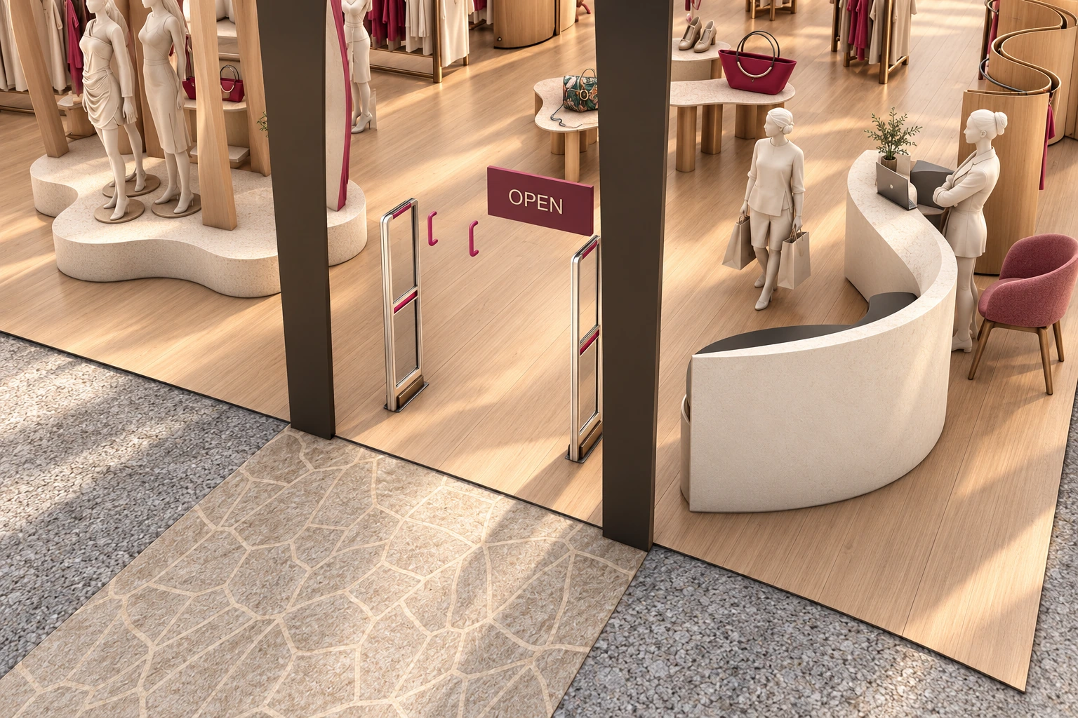 Butik mağaza · Giriş ve danışma bankosu