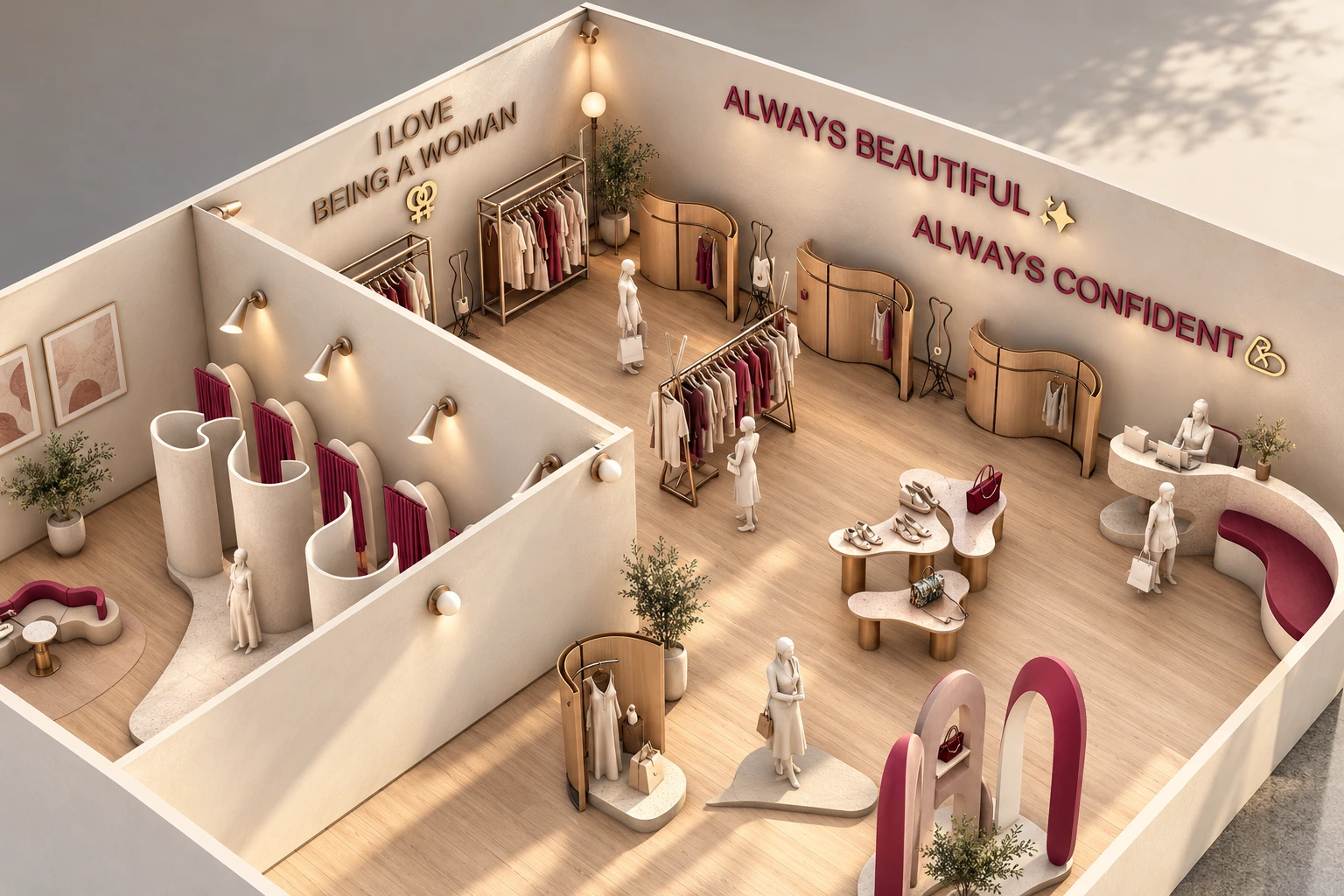 Butik mağaza · Genel yerleşim