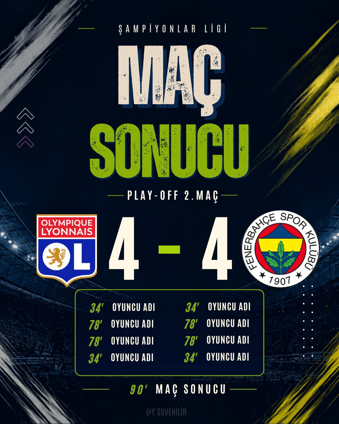 Spor içerikleri · Maç sonucu tasarımı