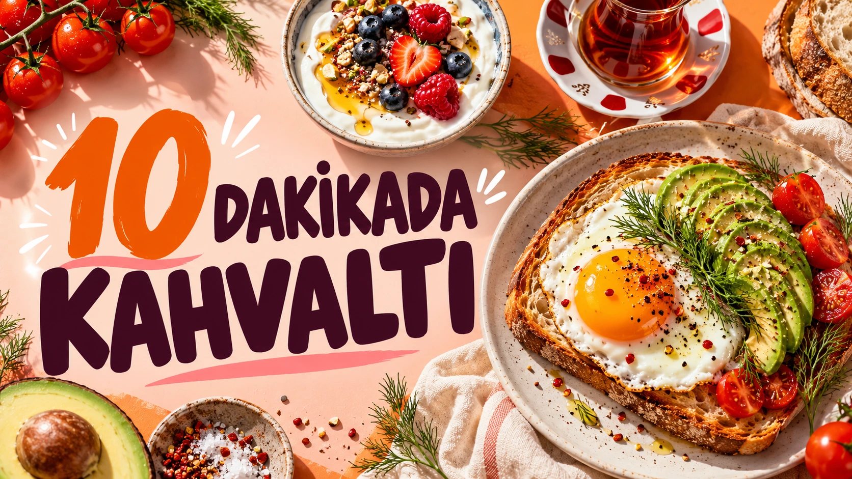 10 dakikada kahvaltı · Yemek videosu thumbnail konsepti