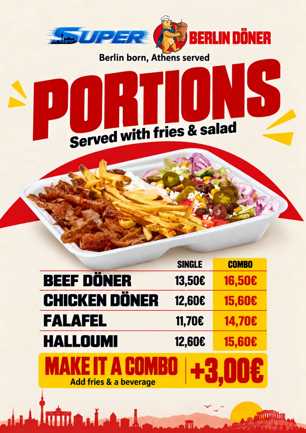 Super Berlin Döner · İngilizce menü