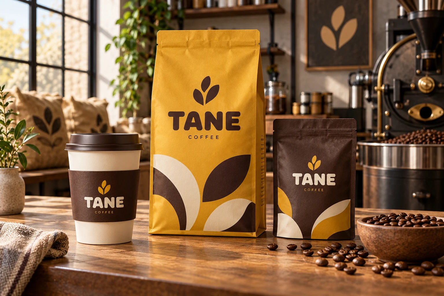 TANE · Kahve ambalajları ve ürün sunumu