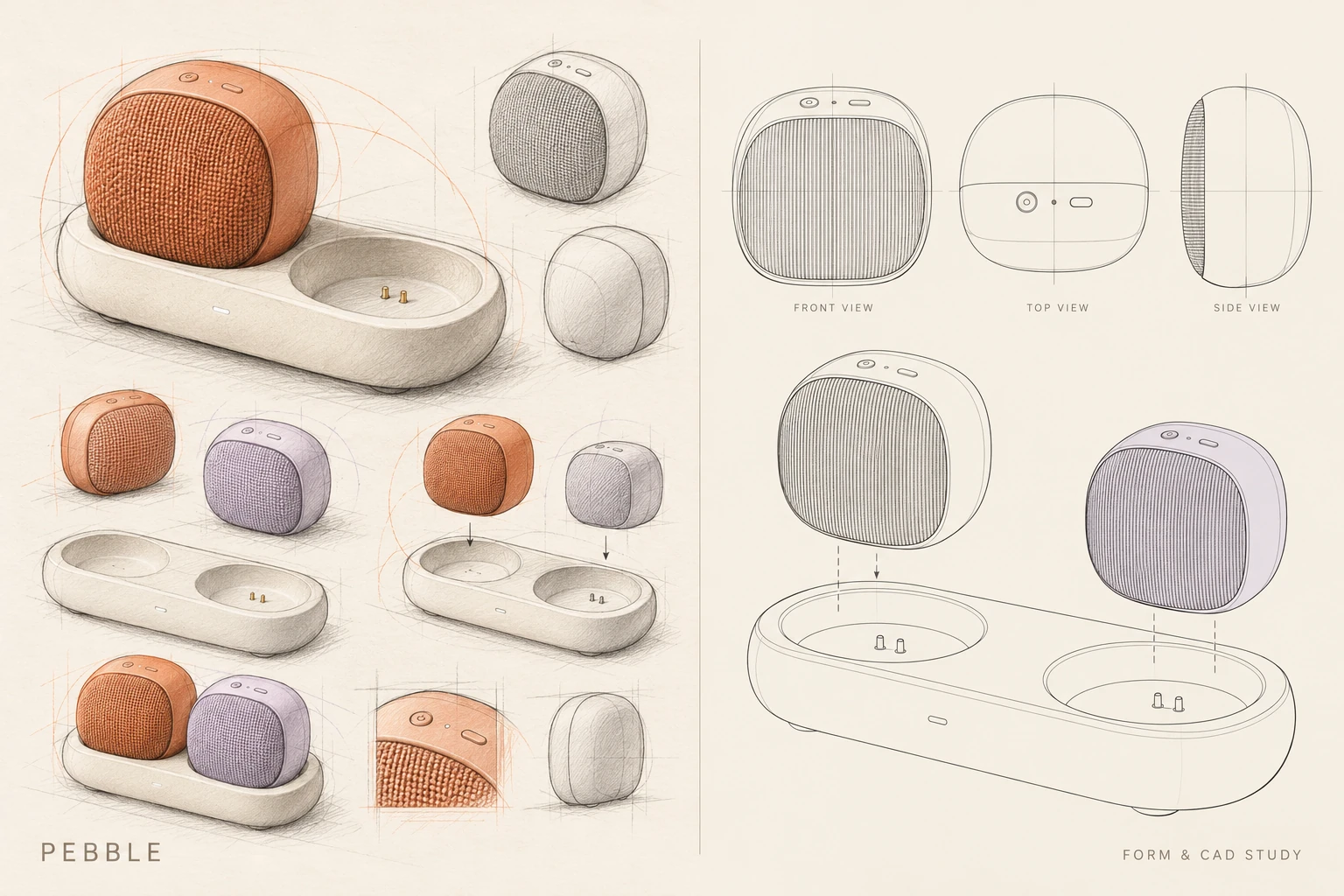 PEBBLE · Eskiz ve CAD çalışması