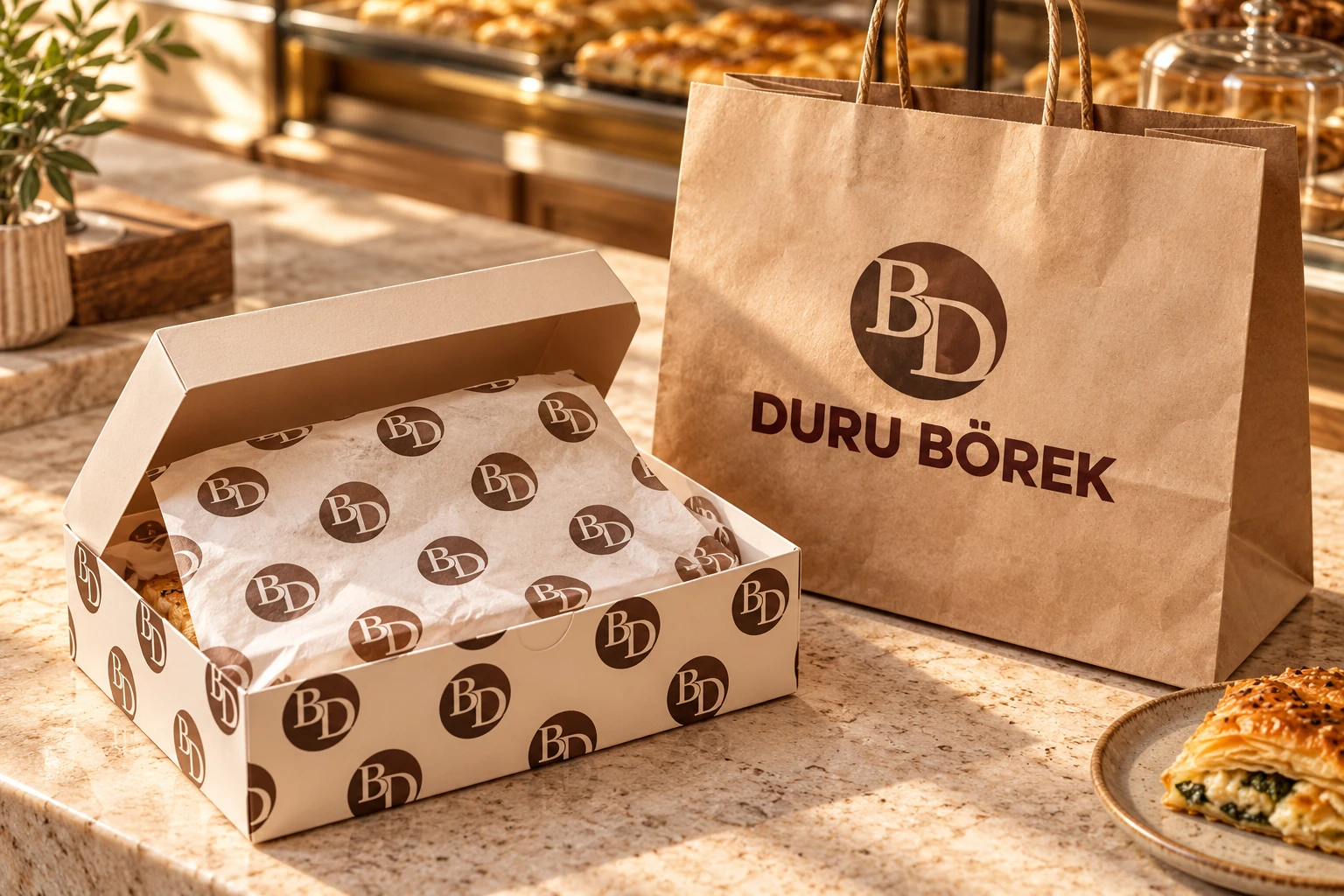 Duru Börek · Kartvizit ve ambalaj uygulamaları