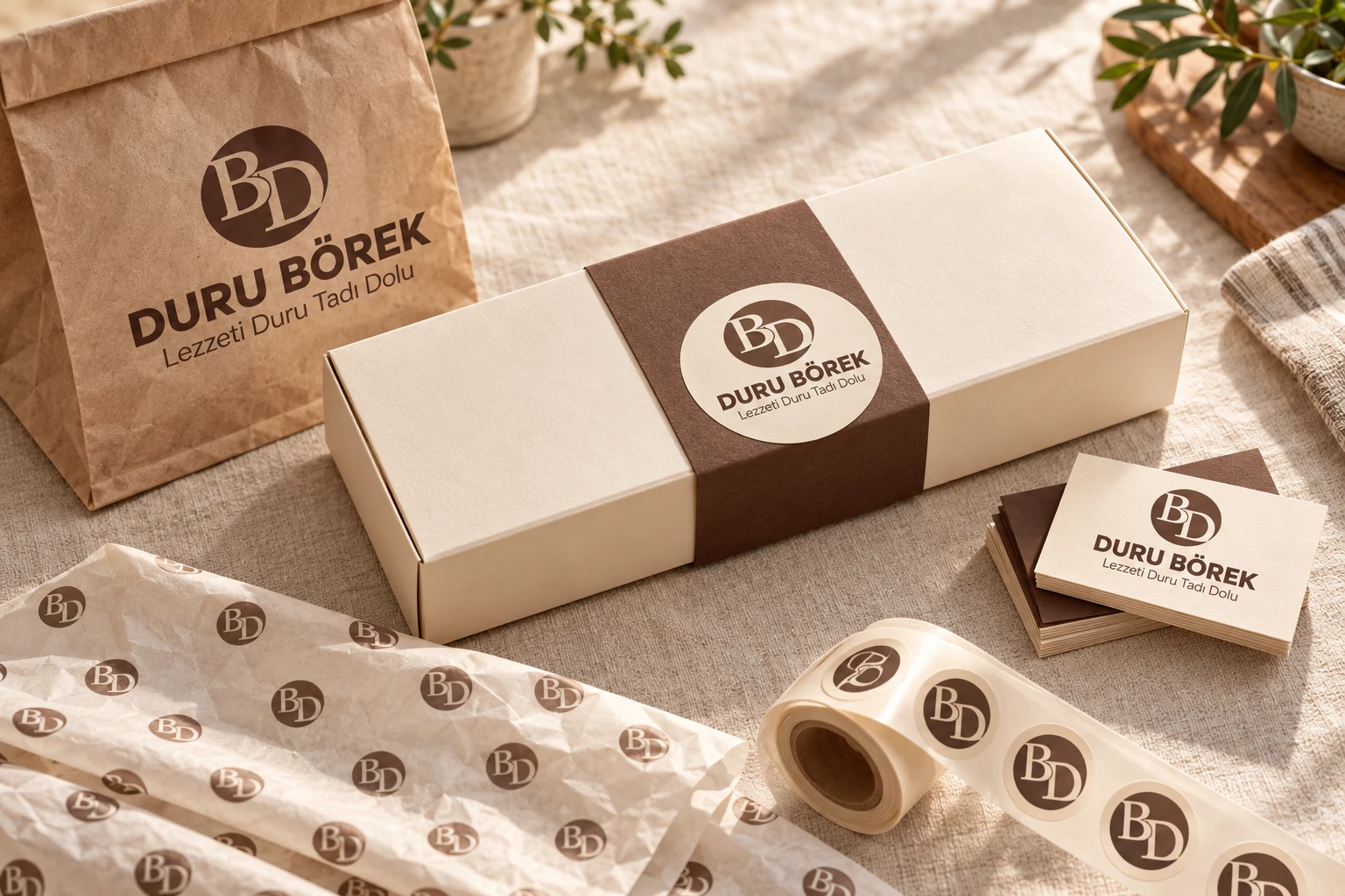 Duru Börek · Baskılı kâğıt ve kutu detayları